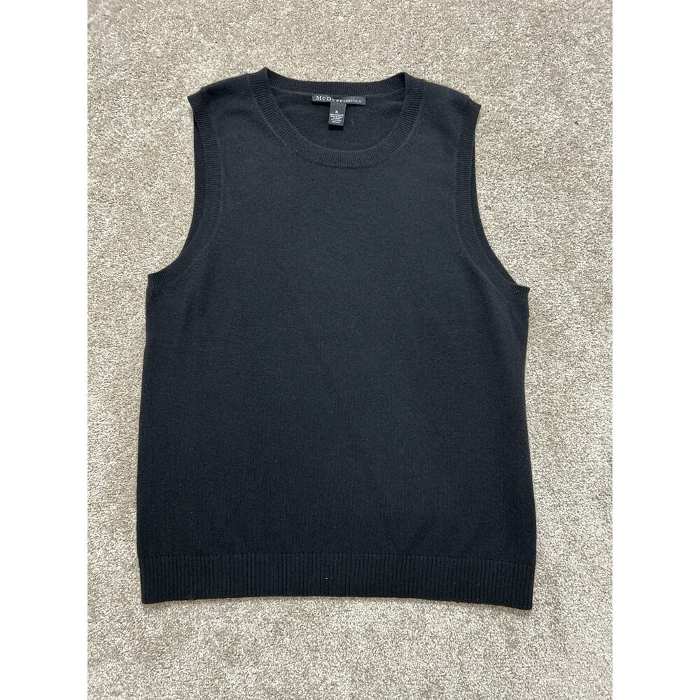 McDuff Essentials XL 100% Cashmere‎ Soft Sweater Vest Tank Top Black